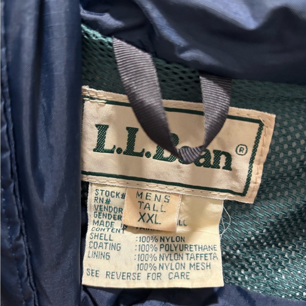 L.L. Bean Men's Navy Vintage Raincoat - Picture 5 of 15